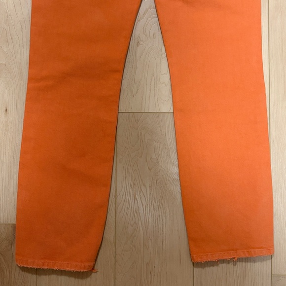 FRAME Le High Straight, Distressed, Washed Tangerine, sz 27 - Picture 6 of 15